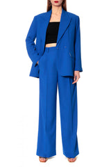 AGGI Hochtaillierte Hose, in blau für Frauen, Hose, Fair Fashion, handgefertigt, made in Poland, nachhaltig
