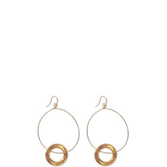 MALAIKARAISS Vergoldete hoop-Ohrringe mit eingehängten Ringen, für Damen, made in Germany, fair