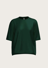 LA BANDE BERLIN Seiden T-Shirt, Dunkelgrün, Damenoberteile, Nachhaltig, Fair trade
