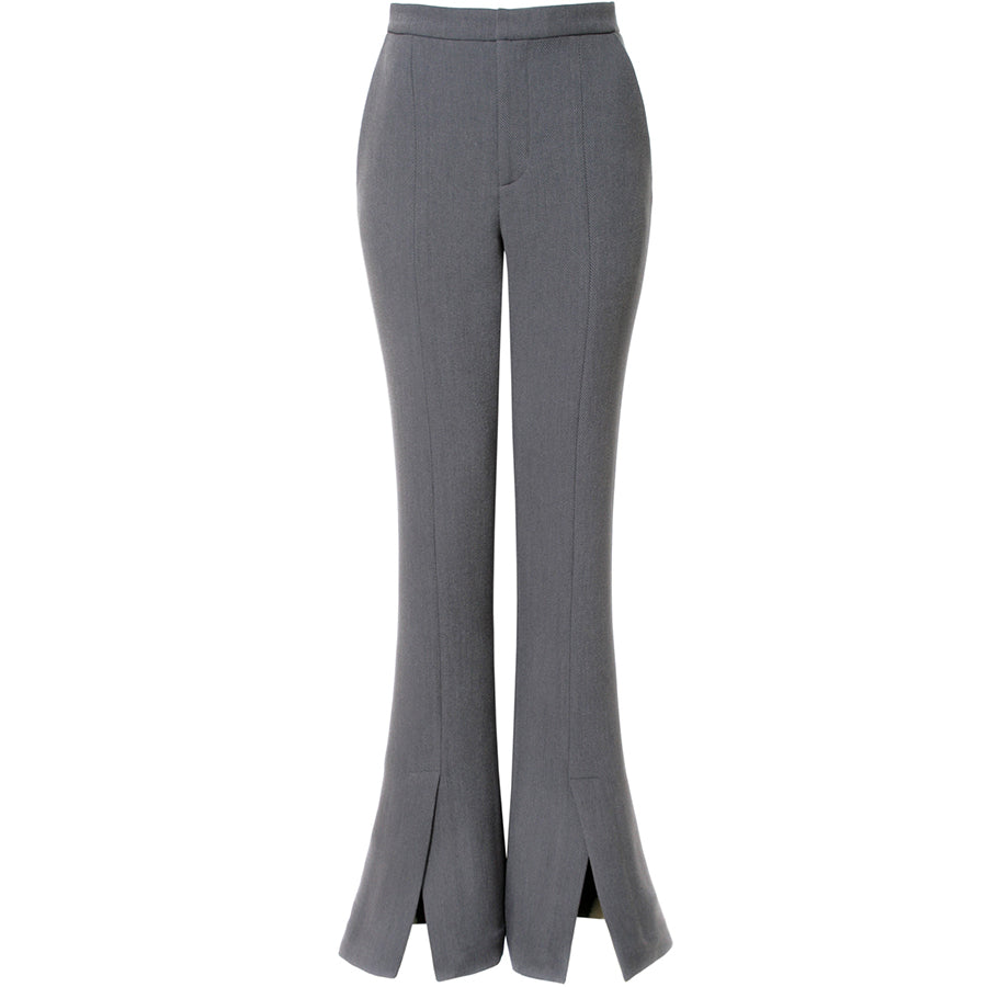 AGGI Schmale Hose mit ausgestelltem Bein in grau, Damenhosen, high-waisted,, Women clothing, made in Europe, Eco-friendly, fair, fair trade - shop now - the wearness online-shop - Sustainable and Ethical Luxury Fashion 