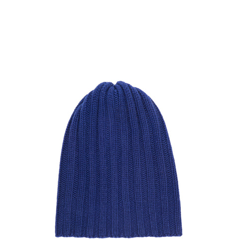 PETIT CALIN: BEANIE IN BLUE FOR WOMEN, CASHMERE, RIPPED-the wearness