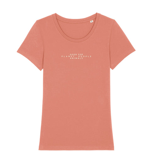 REER3 Statement T-Shirt, Apricot, Damen shirts, Oberteile, Kurzärmliges Shirt, Tops, Sustainable Fashion, Fair trade clothing, Eco-friendly, Fair, Made in Europe, Organic cotton, Recycled, Vegan, Female Empowerment, Homewear, Streetwear - Shop now - the wearness online shop - ETHICAL LUXURY FASHION