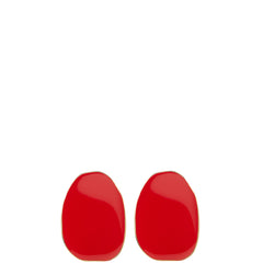 XENIA BOUS Ohrringe, rot, runde Form, versilbertes Messing und Emaille, von Hand emailliert, fair, nachhaltig