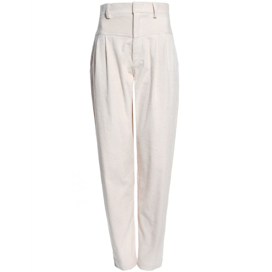 AGGI  High-waisted Kordhose, Helle Damenhose, Kord, Cream weiß, Women clothing, made in Europe, Eco-friendly, fair, fair trade - shop now - the wearness online-shop - Sustainable and Ethical Luxury Fashion 